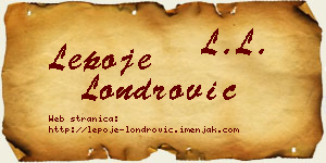 Lepoje Londrović vizit kartica